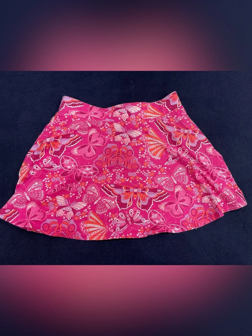 The Children's Place Girls Hot Pink Butterfly Floral Skort Size M (7/8)